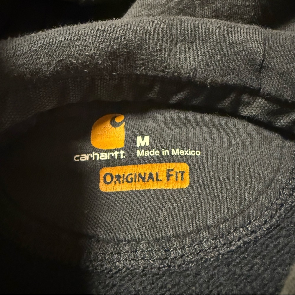 Carhartt Men's Blue Fleece Original Fit Hoodie Sweatshirt - Picture 10 of 11